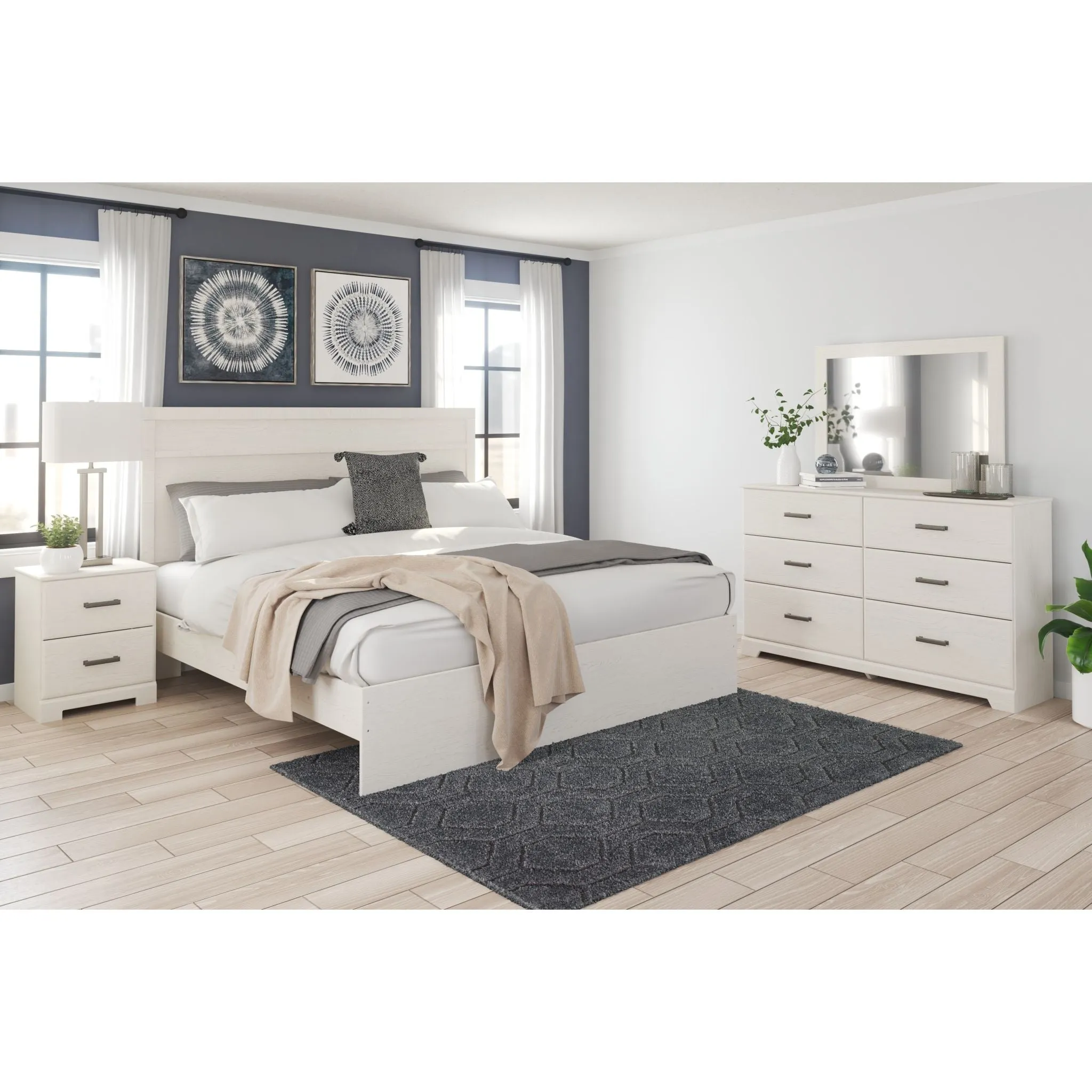 Stelsie Panel Bed - White