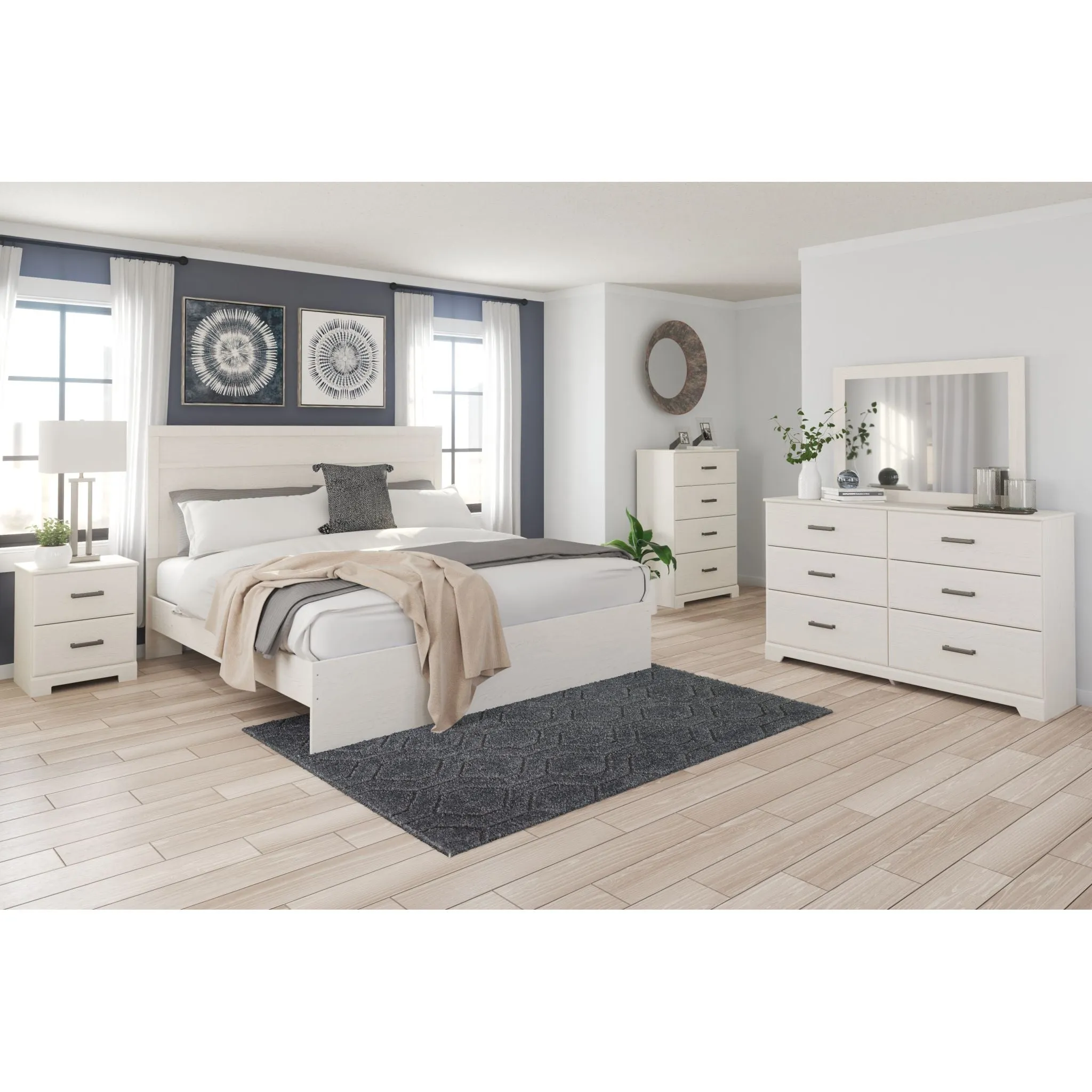 Stelsie Panel Bed - White