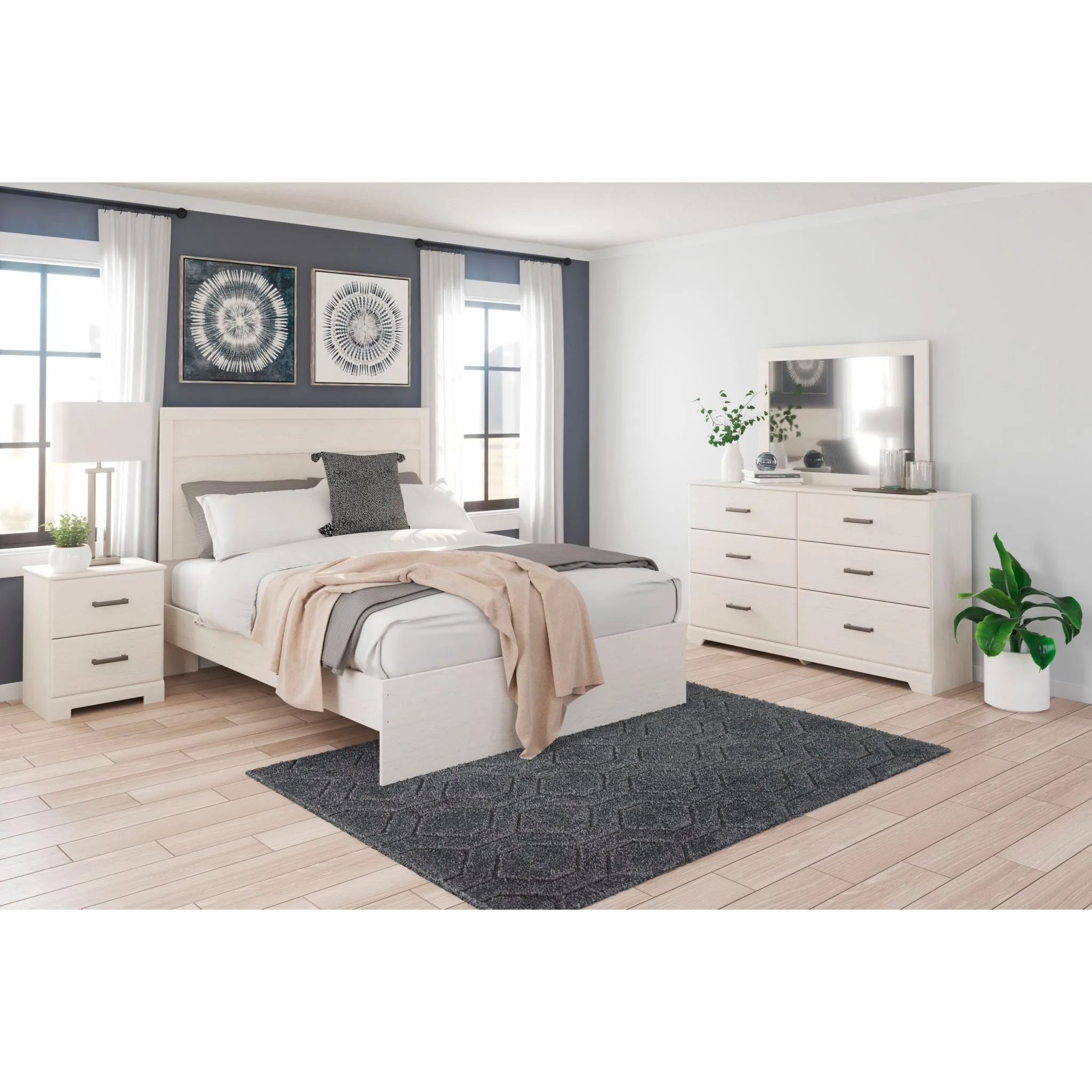 Stelsie Panel Bed - White