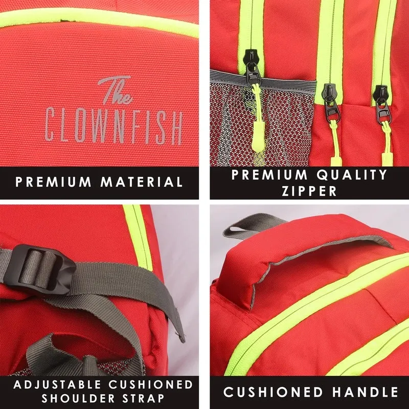 THE CLOWNFISH Madison Series 23 liters Polyester 15.6 inch Laptop Backpack with Backpack Cover Office College School Bag Travel Backpack For Men and Women (Red)