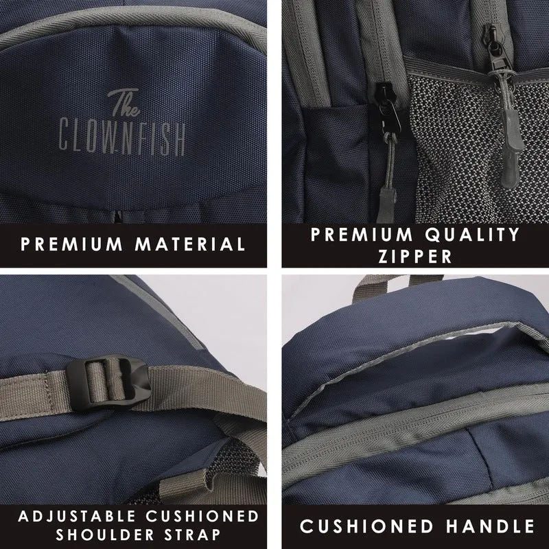 THE CLOWNFISH Madison Series Laptop Backpack - 15.6 inch, 23L | Padded Sleeve, Backpack Cover | Navy Blue