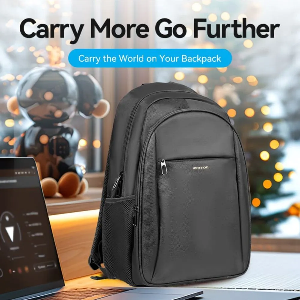 Vention 20L Water-Repellant Anti-Theft Laptop Backpack with Spacious Main Compartment, Front Multifunctional Zippered Pocket, Front Pocket   Side Pocket | KRMB0