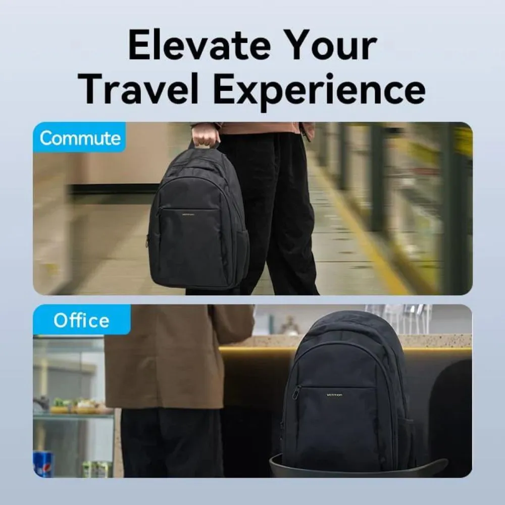 Vention 20L Water-Repellant Anti-Theft Laptop Backpack with Spacious Main Compartment, Front Multifunctional Zippered Pocket, Front Pocket   Side Pocket | KRMB0