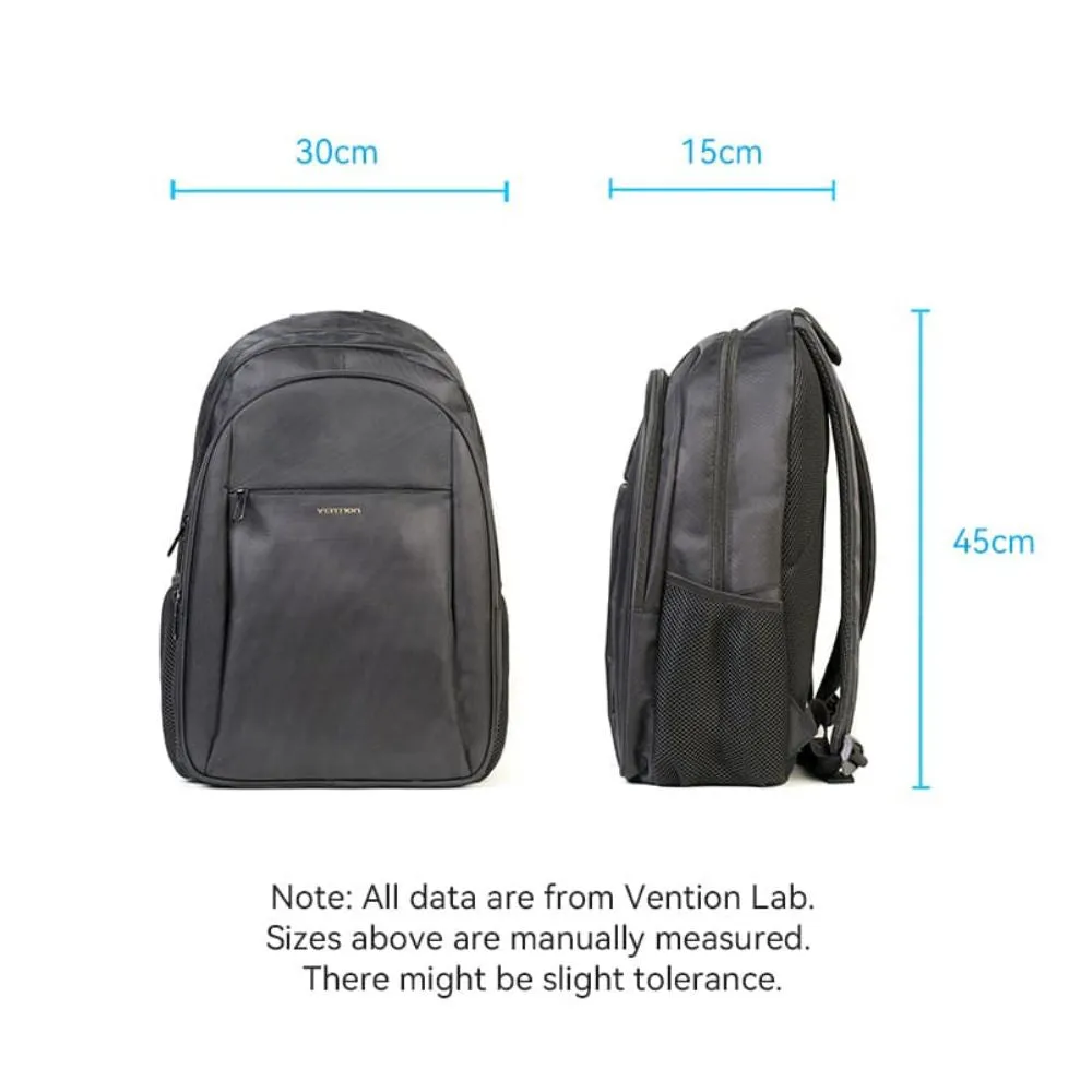 Vention 20L Water-Repellant Anti-Theft Laptop Backpack with Spacious Main Compartment, Front Multifunctional Zippered Pocket, Front Pocket   Side Pocket | KRMB0