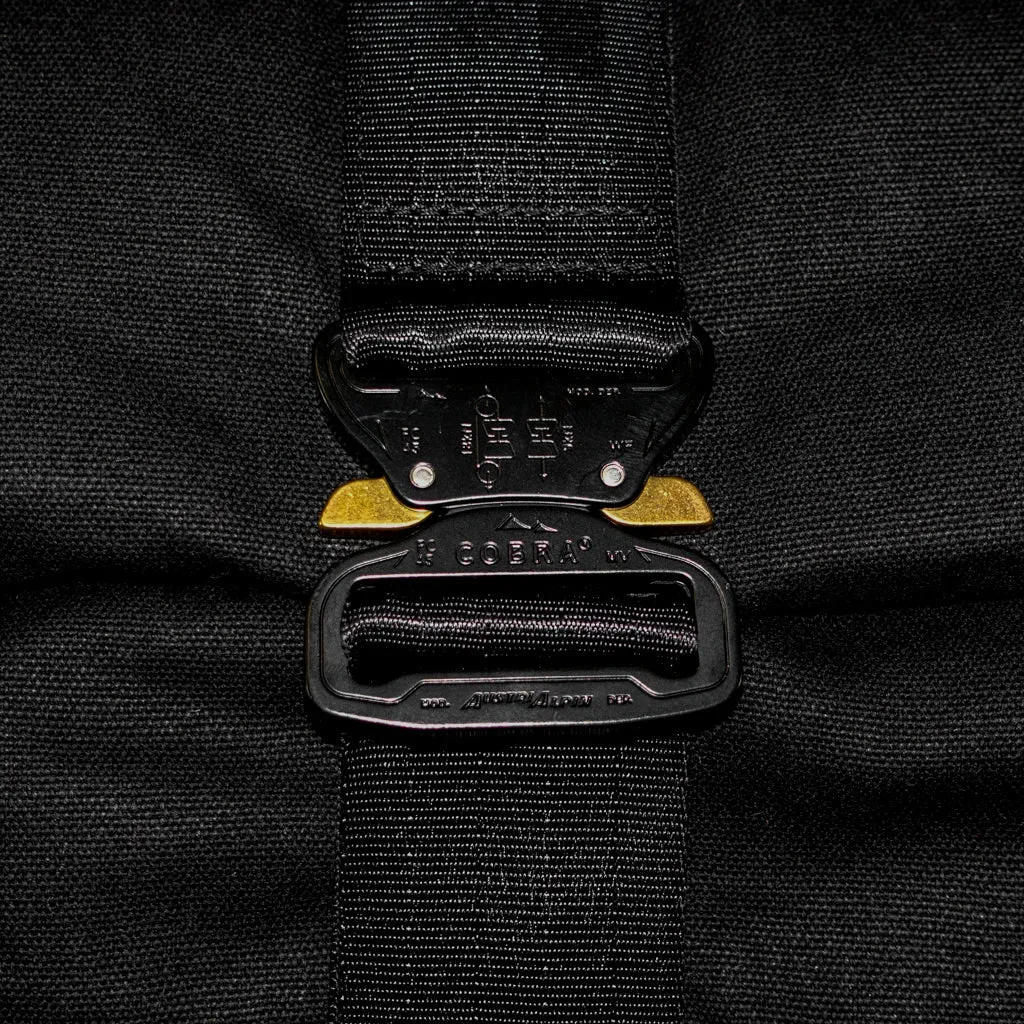 VerBockel Rolltop Backpack 2.0 'Un-Zipped' | Black Ballistic Nylon x ECOPAK™ EPX ’Fire Edition’ | Last 1