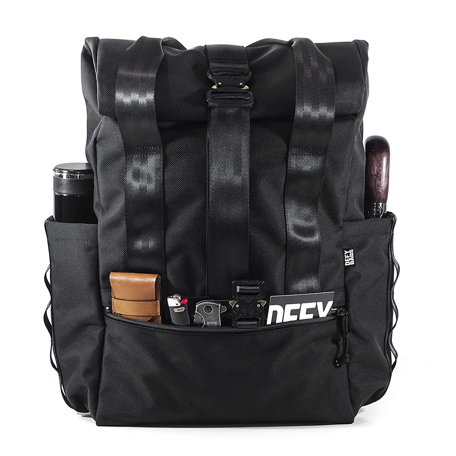 VerBockel Rolltop Backpack 2.0 'Un-Zipped' | Black Ballistic Nylon x ECOPAK™ EPX ’Fire Edition’ | Last 1