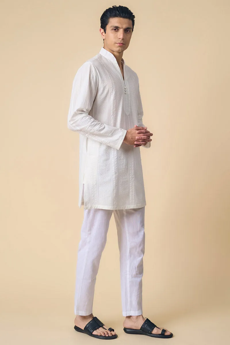 White Classic Cotton Kurta Set