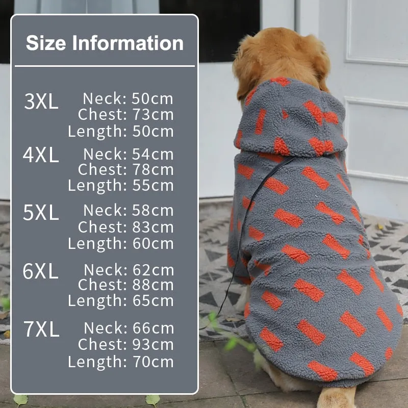 Winter Thick Big Dog Clothes: 3XL-7XL Lambs Wool Jacket for Medium Large Dogs | Windproof Coat | Pet Accessories