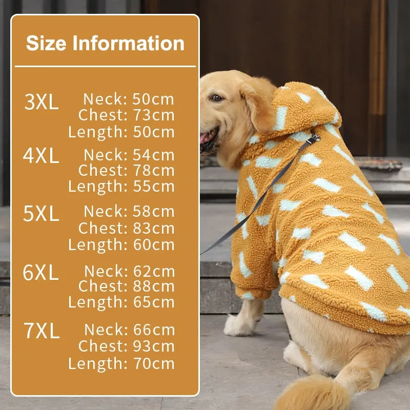 Winter Thick Big Dog Clothes: 3XL-7XL Lambs Wool Jacket for Medium Large Dogs | Windproof Coat | Pet Accessories