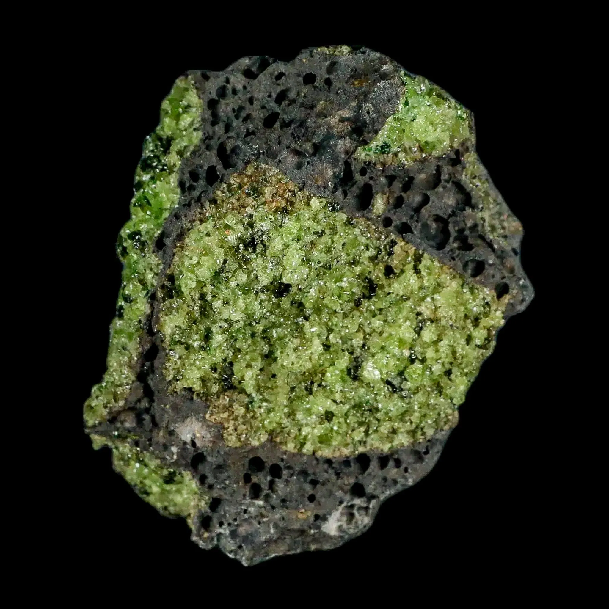 XL 4.1" Natural Emerald Peridot Crystal Minerals On Volcanic Rock Gila, Arizona