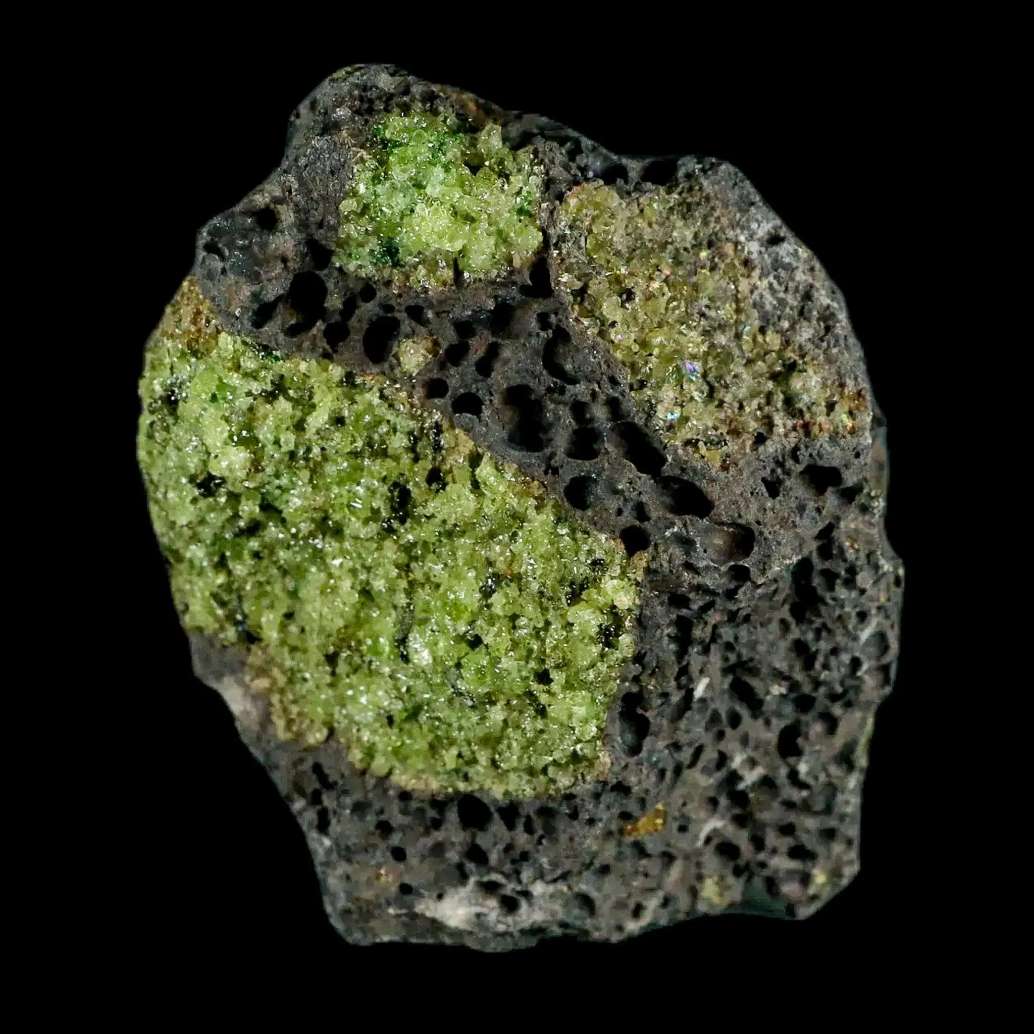 XL 4.1" Natural Emerald Peridot Crystal Minerals On Volcanic Rock Gila, Arizona