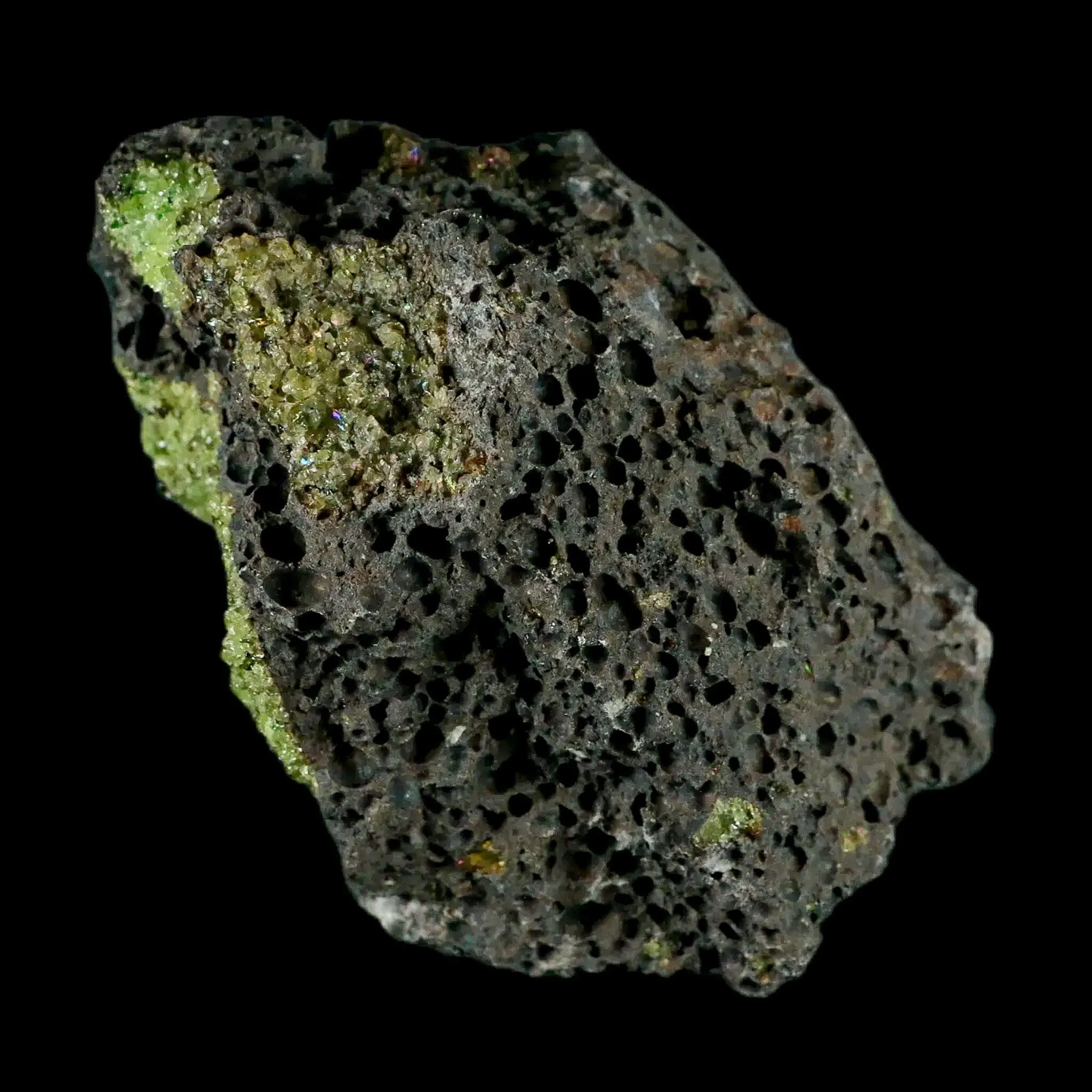 XL 4.1" Natural Emerald Peridot Crystal Minerals On Volcanic Rock Gila, Arizona